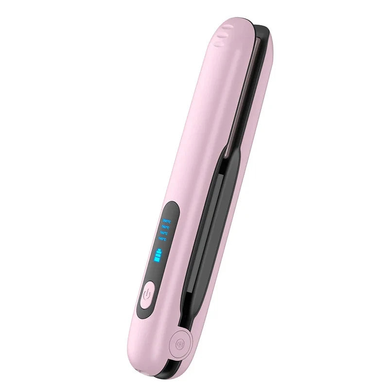 Wireless Hair Straightener Flat Iron Mini 2 IN 1 Roller USB 5000mAh Max 200 Degree Portable Cordless Curler 4 Levels Dry And Wet Uses Wireless Hair Straightener Flat Iron Mini 2 IN 1 Roller USB 5000mAh Max 200 Degree Portable Cordless Curler 4 Levels Dry And Wet Uses